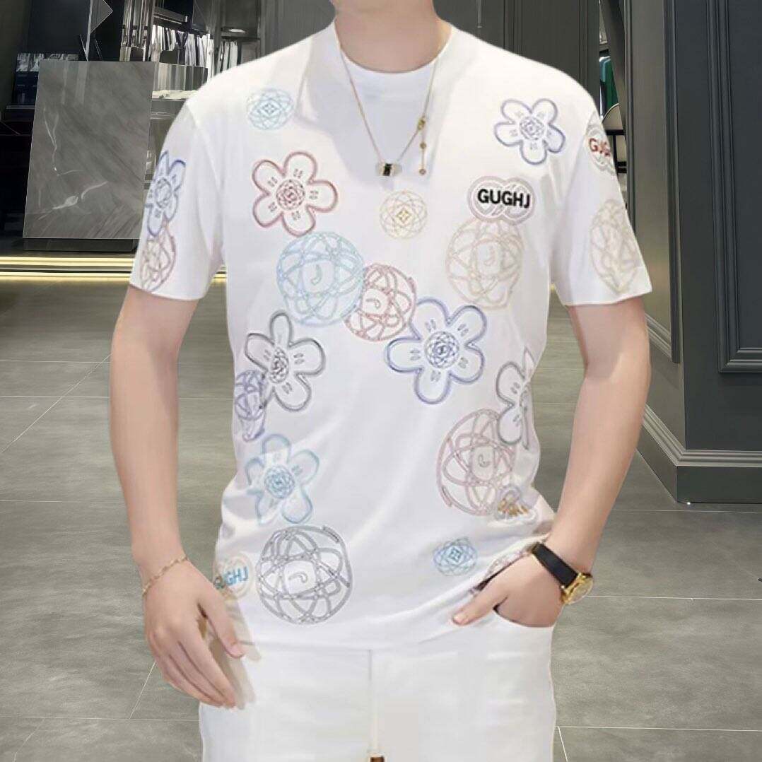 欧洲站夏季男士短袖t恤修身凉感T