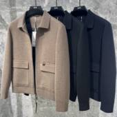 欧货高端冬季 针织羽绒服翻领轻奢商务鹅绒保暖外套休闲上衣 男士