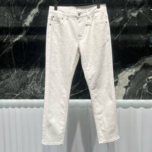 休闲百搭弹力长裤 欧货高端春夏季 潮流时尚 小脚修身 男士 白色牛仔裤