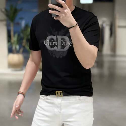 欧货高端夏季男士冰丝棉短袖t恤