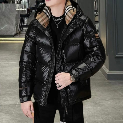 欧货潮牌修身连帽羽绒服90白鸭绒