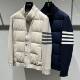 欧货高端冬季 90白鸭绒休闲保暖立领外套 潮牌修身 男士 羽绒服针织袖