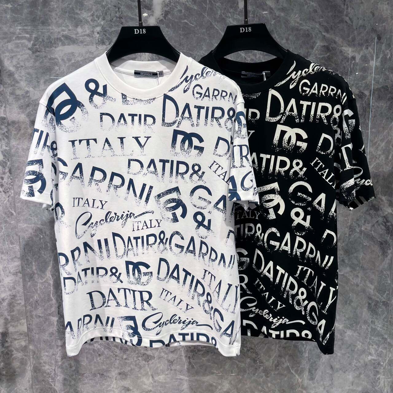 欧货高端夏季男士短袖t恤丝光棉潮牌时尚字母印花个性宽松休闲凉T