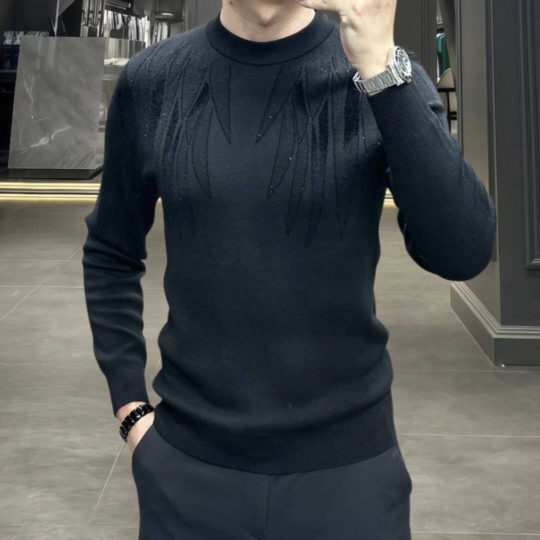 欧货高端秋冬季男士长袖毛衣修身