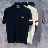 男士 轻奢半袖 短袖 欧货高端秋季 毛衣翻领polo衫 潮牌修身 打底针织衫