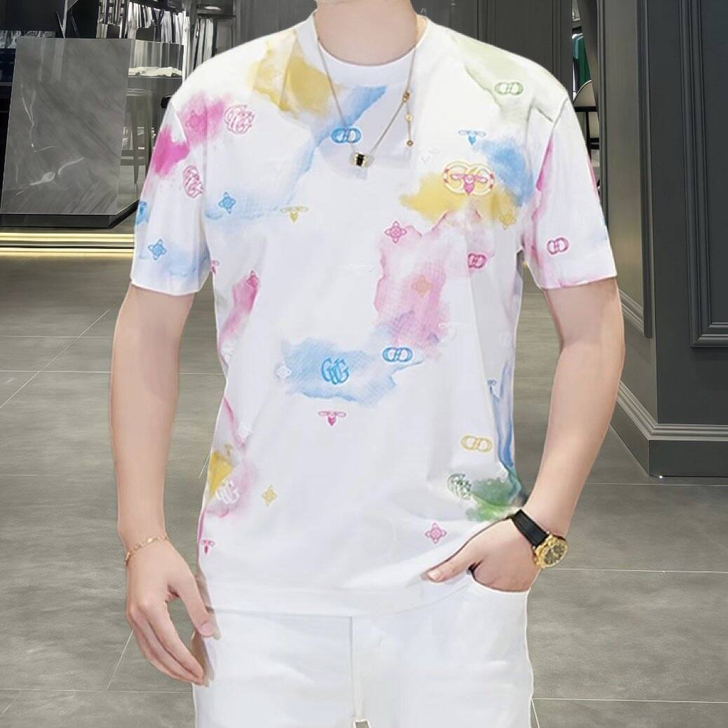 欧货高端夏季男士短袖t恤修身