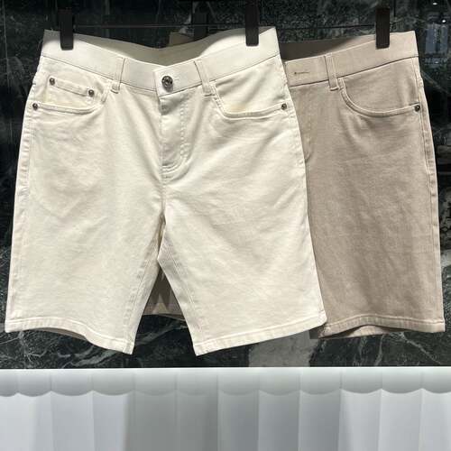 欧货高端夏季男士牛仔短裤修身