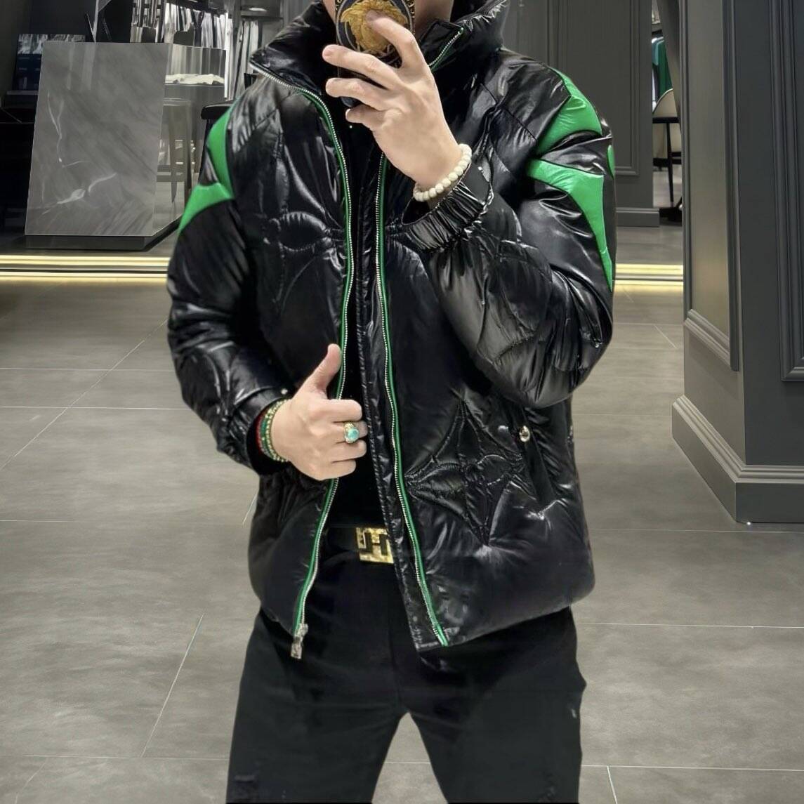 欧货高端冬季男士羽绒服立领修身