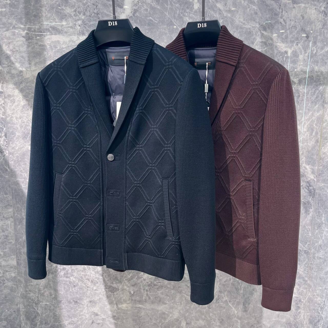 高端冬季男士针织羽绒服鹅绒外套