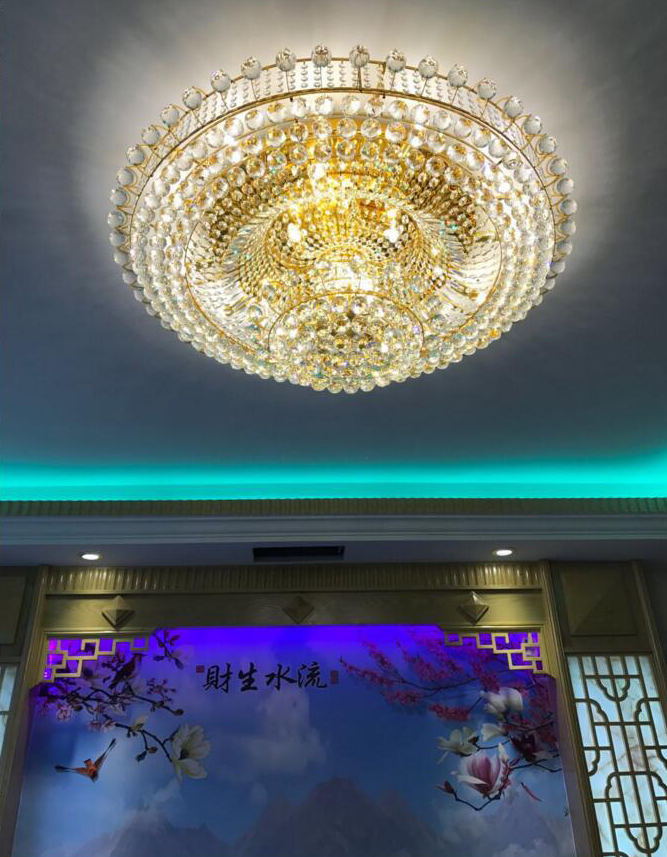 轻奢客厅灯圆形吸顶灯大气欧式水晶灯现代餐厅卧室家用大厅工程灯
