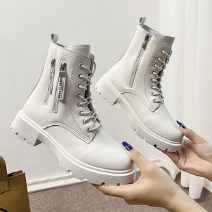 子短靴小个子女款 英伦风炸街鞋 冬靴子马丁靴女 真皮靴2025新款 爆款