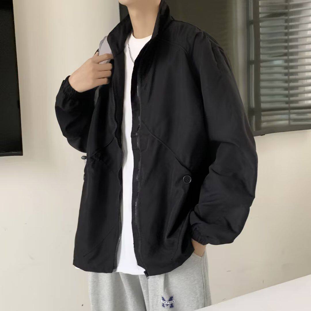 春秋季日系薄款立领机能工装夹克衫男士痞帅气宽松防晒冲锋衣外套