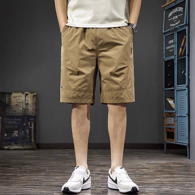 夏季新款冰丝速干休闲短裤男2025薄款户外运动宽松大码五分中裤潮