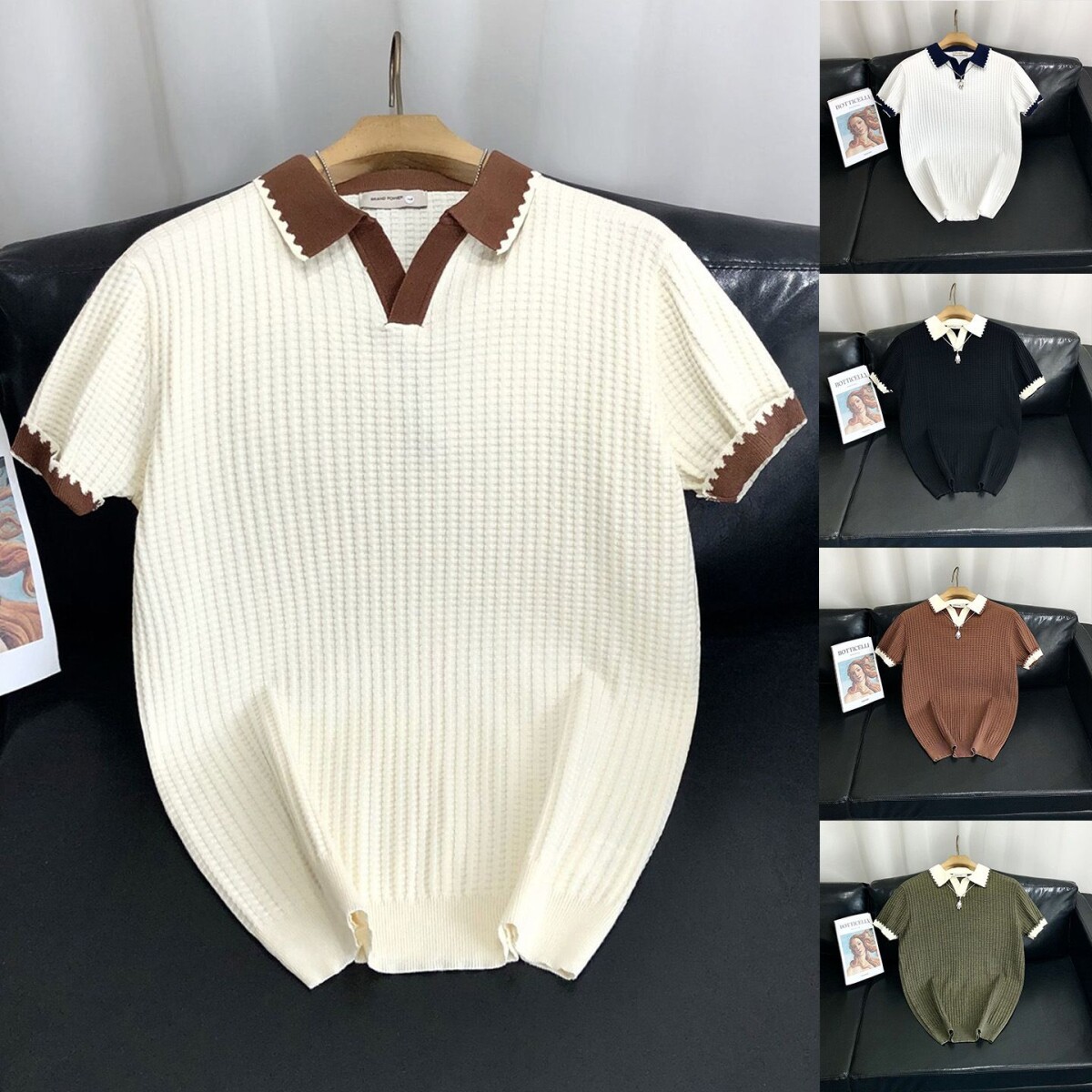 高级感大码POLO衫短袖t恤男夏季加肥加大商务休闲胖子有领半截袖