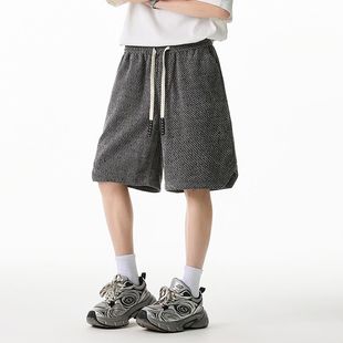 胖子加大码短裤男士2025新款夏季外穿潮牌高级感休闲运动五分裤子