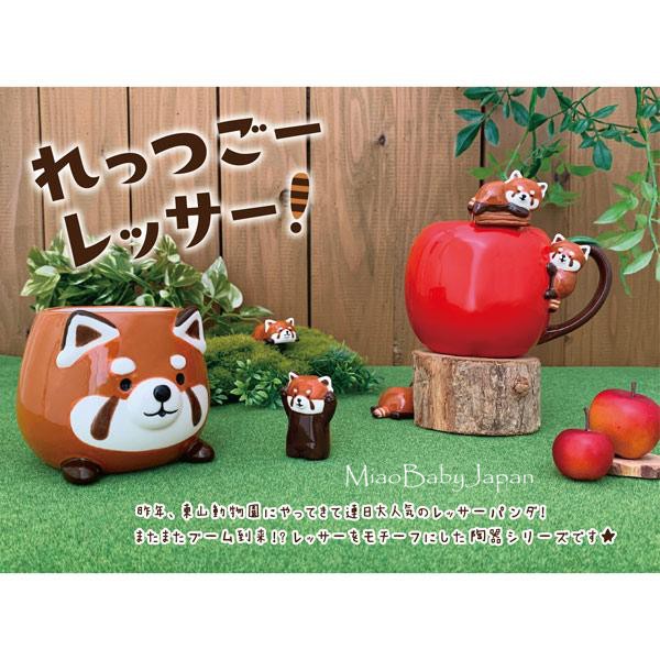 小熊猫马克杯日本正版DECOLE苹果