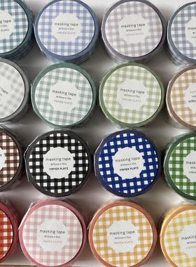 千鸟格纹和纸胶带日本制Papier Platz彩色格纹手账素材边框贴纸