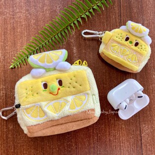酸酸甜甜 日本正版GLADEE柠檬蛋糕卡包耳机套拉链零钱格毛绒挂件