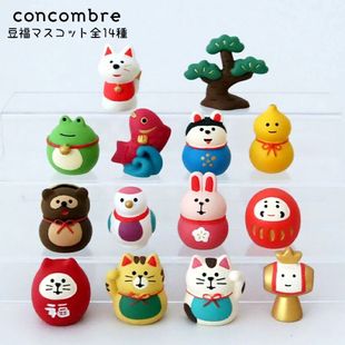 迷你豆福摆件日本DECOLE新春招福福树脂猫日式 潮玩场景concombre