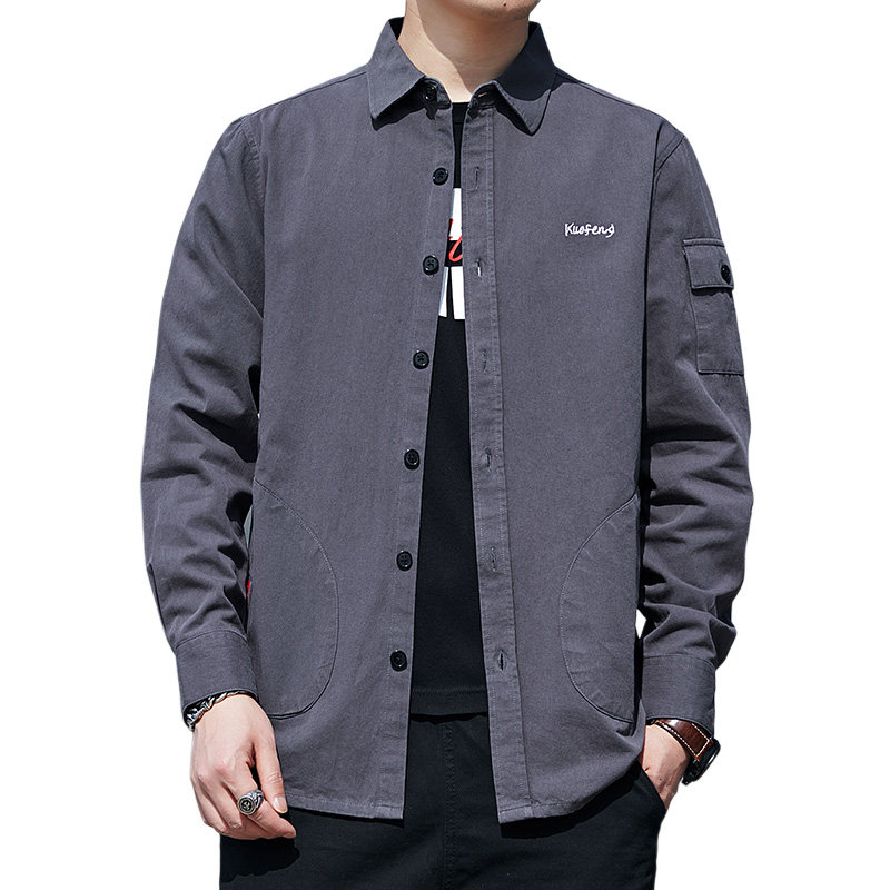 新款日系复古衬衫男工装宽松短袖寸衣休闲上衣外套潮流6705-P45,男装衬衫,星座222