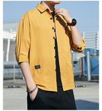 春季衬衫男士长袖韩版潮流帅气寸衫学生班服休闲衬衣纯棉港风，男装衬衫，星座222