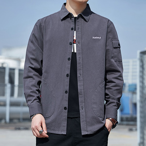 新款日系 复古衬衫男工装宽松短袖寸衣休闲上衣外套潮流 6705-P45图片