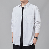 2024新款春秋季纯色纯棉长袖休闲抖音高品质工装衬衫男，男装衬衫，星座222