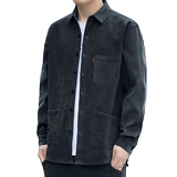 2024冬装新灯芯绒长袖宽松衬衫男装冬季休闲衬衣外套H6022-P45，男装衬衫，星座222