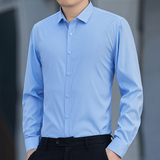 纯色衬衫男长袖修身抗皱商务正装衬衣工装珠宝店销售工作服，男装衬衫，星座222