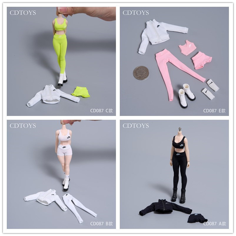 现货 cdtoys cd087 高弹瑜伽运动服套装 1/12比例 女兵人服饰
