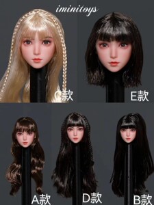 现货Iminitoys 1/6女兵人M014萝莉 少女 美女头雕 适合包胶素体