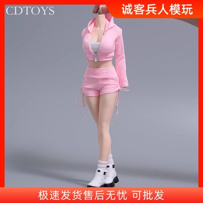 现货cdtoys cd086 1/6女兵人休闲运动服抽绳短裤 适合30CM人偶