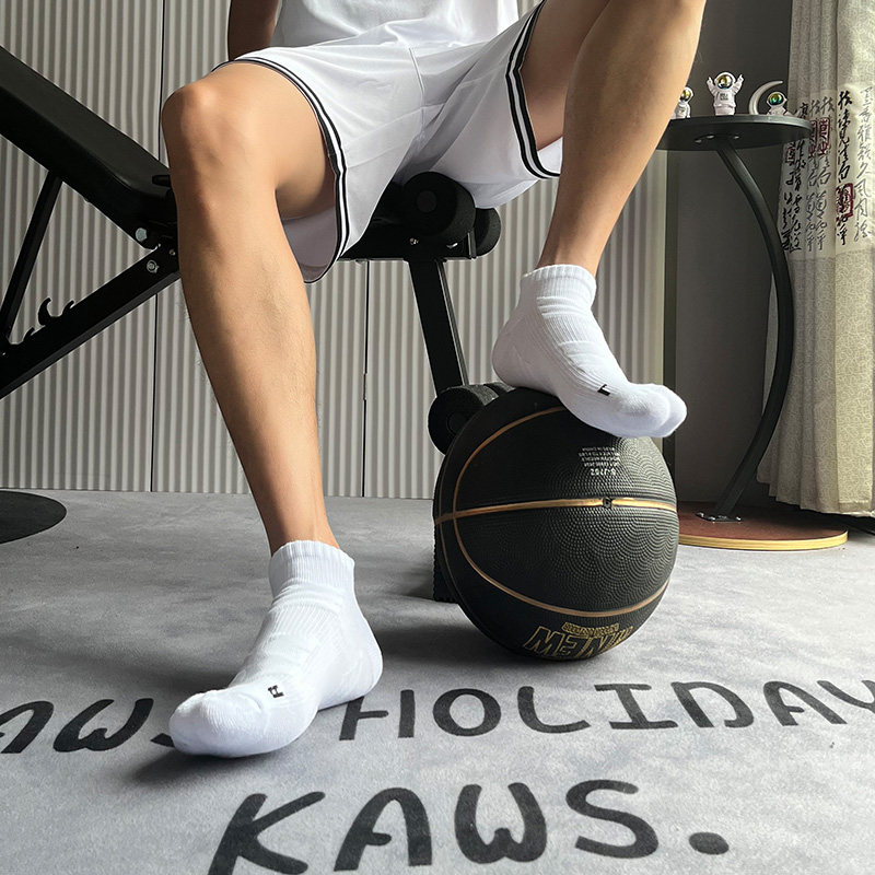 3双装大宫短袜男百搭马拉松专业款男士袜子运动袜防滑透气毛巾底