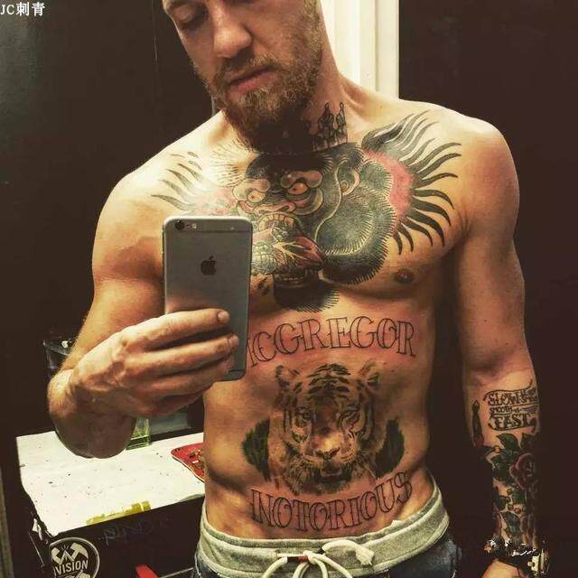 Connor McGregor Tattoo sticker back Thorax and abdomen Flower arm Chimpanzee Steller english combatin the Makeup/Perfume/Beauty tools , Body painting  category - from Buy2taobao.com to provide professional Taobao agent buy service