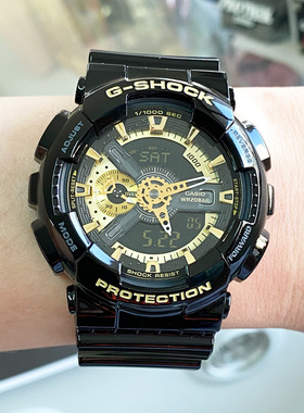 CASIO卡西欧手表男GSHOCK运动防水黑金GA-110GBX-1A/MMC/GM-110SG