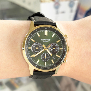 卡西欧手表男时尚商务防水石英表真皮表带EFR-575CL-3A/L-7/2A/1A