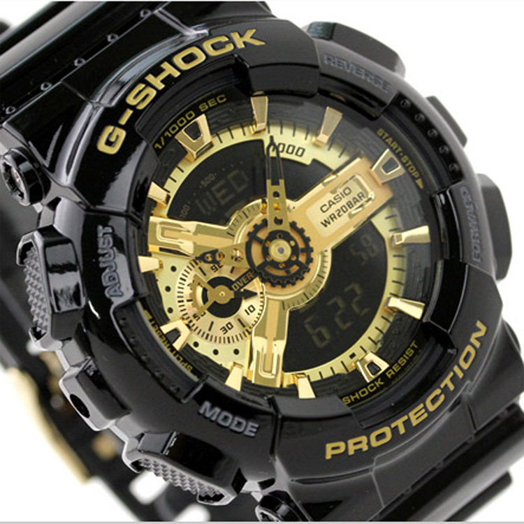 卡西欧实体店g-shock黑金手表男