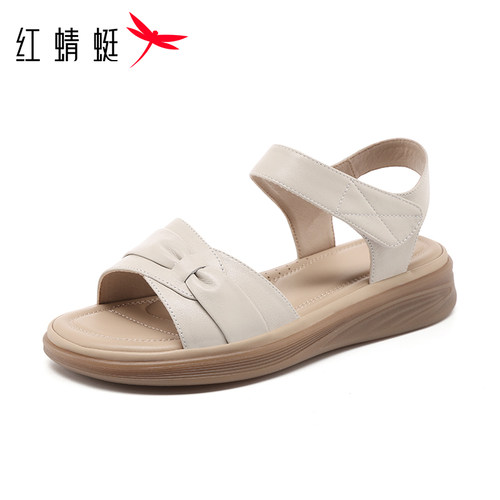 红蜻蜓2026夏季新款头层牛皮软底