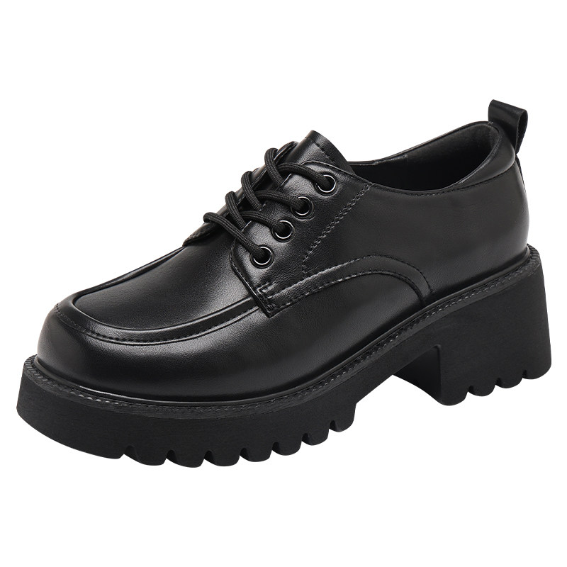 红蜻蜓2025新款秋季真皮厚底高跟职场工作鞋乐福鞋季系带女士单鞋,女鞋,深口单鞋,淘宝优惠券,粉丝福利购,淘宝优惠卷