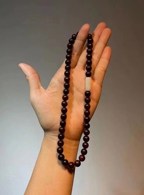 小叶紫檀民族风玉石单双圈手串