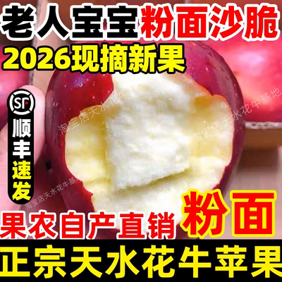 顺丰甘肃天水正宗花牛苹果直销蛇红果婴宝宝老人粉面沙脆新鲜水果