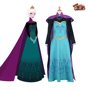 秘密结社 冰雪奇缘艾莎皇后ELSA成人儿童加冕礼服cosplay女装2783
