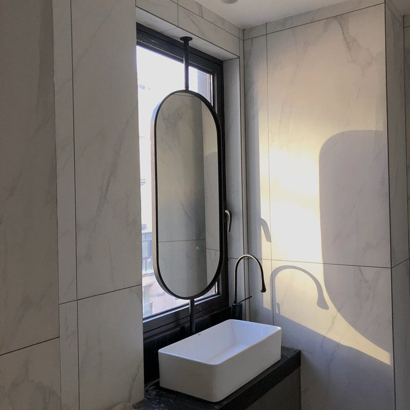 创意吊杆长椭圆形美容院天花板浴室镜高档酒店客房民宿卫生间镜子