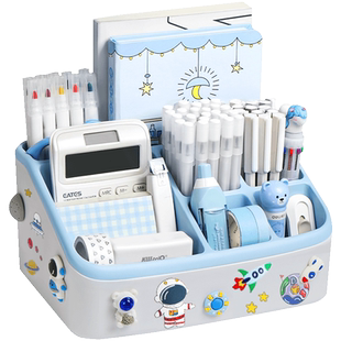 笔筒收纳盒女孩子儿童大容量笔盒女生款桌面可爱笔桶小学生书桌笔架一体男孩创意装放笔架多功能文具收纳笔盒