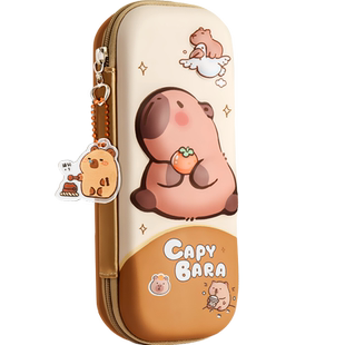 卡皮巴拉3D笔袋男女孩子文具盒女小学生铅笔盒女生版卡通可爱文具袋幼儿园一年级儿童款笔盒2025年新款铅笔袋