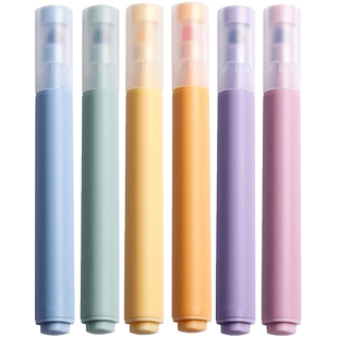 大容量荧光标记笔学生用双头荧光色淡色彩色笔做笔记专用重点标记笔记号笔萤光笔莹光笔莫兰迪色系手帐不晕染