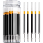 100支按动中性笔笔芯子弹头速干替换芯0.5写字粗笔心学生用按压式碳素水笔芯黑笔摁动批发文具用品送晨光水笔