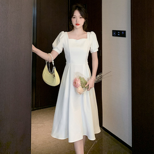 RM13760#夏季小个子结婚回门订婚连衣裙红色礼服裙女高级感裙子