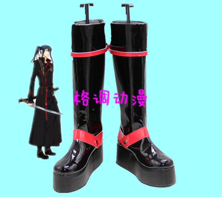 B5027 驱魔格雷少年(DGM)神田优 三代(黑红版)cos鞋动漫鞋