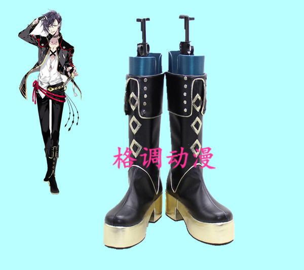 B6593刀剑乱舞 明石国行 COSPLAY鞋 COS鞋动漫鞋来图定制